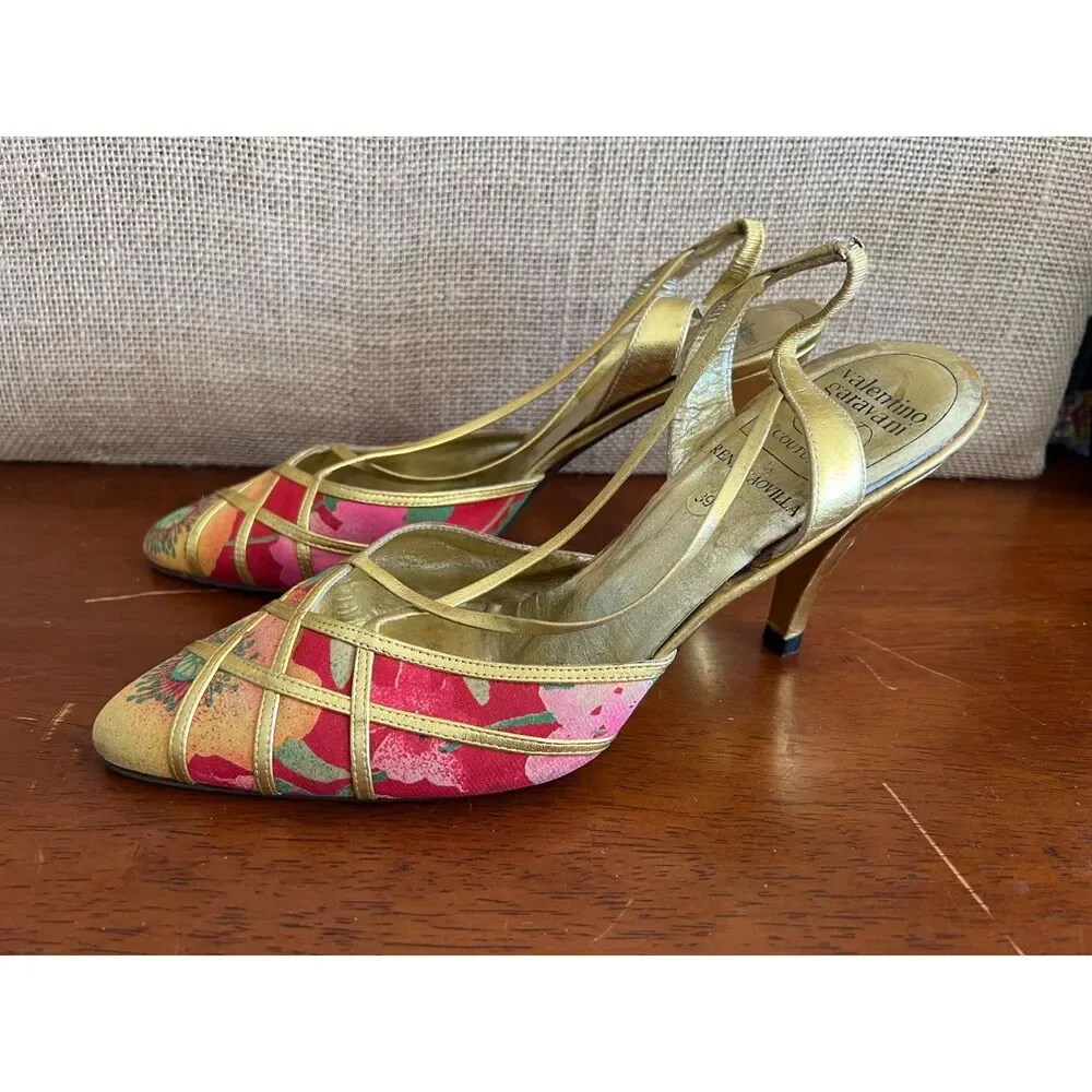 Valentino Garavani - Vintage Floral Rene Caovilla Heels, Size 39 EU (9 US)